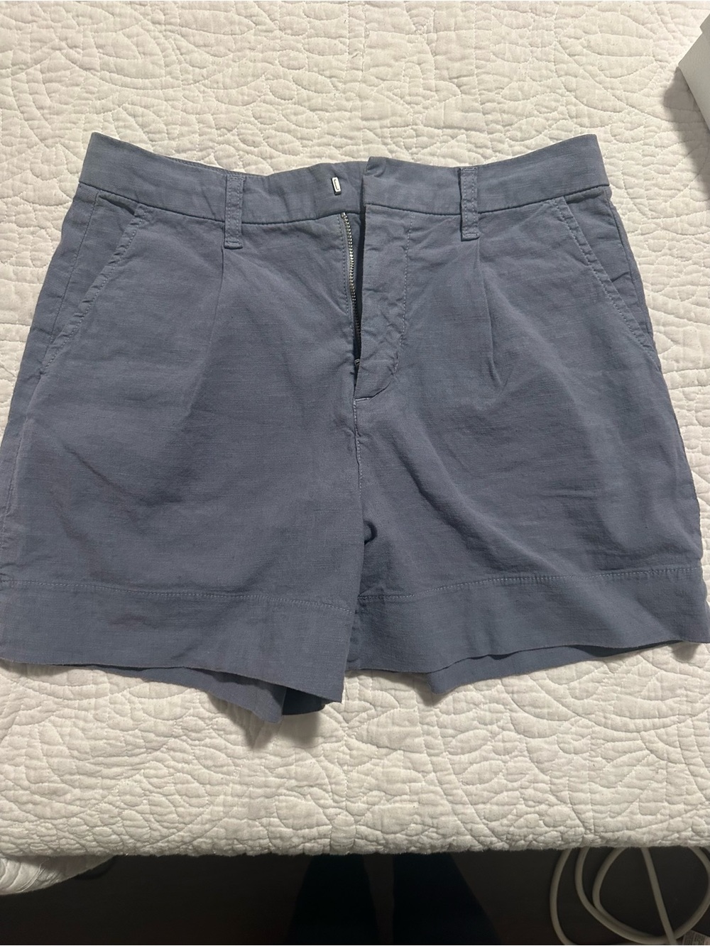 Frank & Eileen Flat-Front Pleated Shorts - Blue